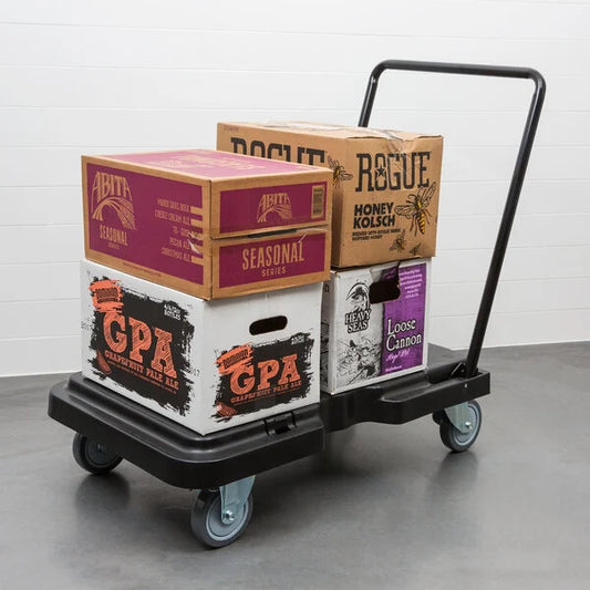 Lavex 32" x 20 1/2" Ergonomic Platform Truck with Adjustable Handle - 250 lb. Capacity